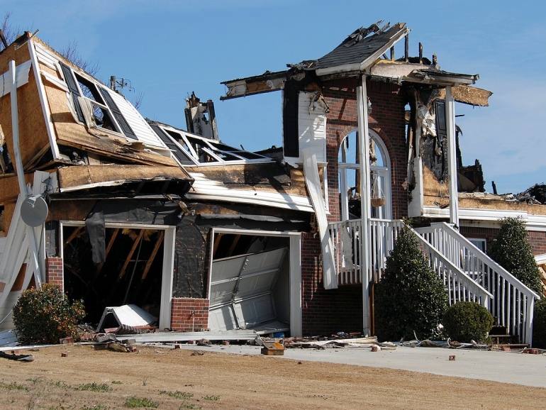 Destroyed house destruction